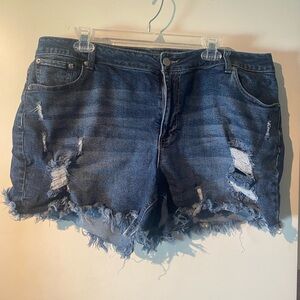 Distressed Denim Shorts Plus Size 18